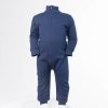 Dětský merino overal ze 100% merino vlny s vlněným froté na zip modrá barva SAFA