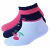 Dětské kotníčkové ponožky z bavlny třešně výhodné balení 3 páry TRIPPE SAFA