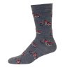 Pánské merino ponožky se vzorem motorky šedé SAFA