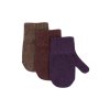 Dětské pletené vlněné palčáky sada 3ks Mikk-Line Nightshade-Chocolate Chip-Rose Brown