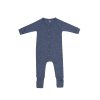 Rostoucí merino pyžamo dětské (overal) modré denim melange Smallstuff