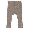 Dětské legíny z merino vlny hnědé Melange Denver Mikk-Line