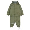 Dětská nepromokavá souprava do deště Mikk-Line - zelená Dusty Olive