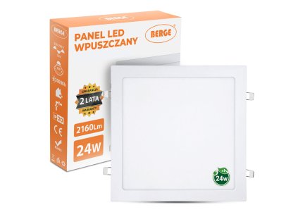13795 4 led panel ctvercovy 300x300x20mm vestavny 24w 230v 1900lm studena