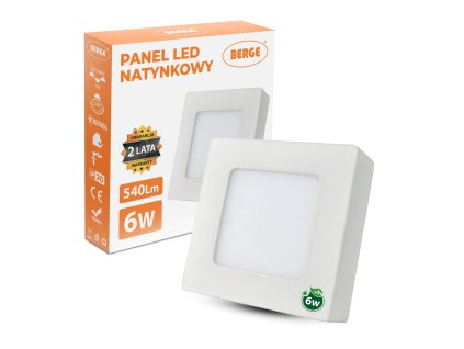 13861 3 led panel ctvercovy 120x120x20mm prisazeny 6w 230v 390lm neutralni