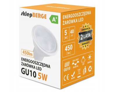 18193 5 led zarovka gu10 5w 440lm tepla bila