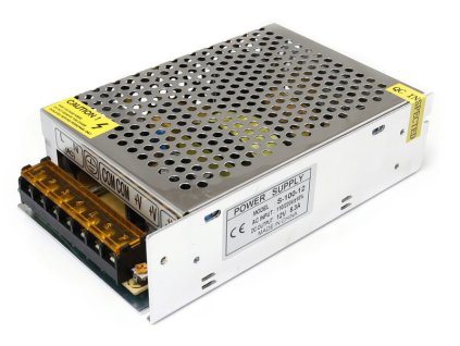 22162 napajeci zdroj pro led pasky 8 5a 100w 12v dc plech