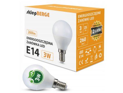 LED žárovka G45 - E14 - 3W - 250 lm - teplá bílá