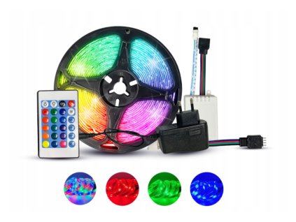 25677 led pasek rgb ip65 5m dalkove ovladani napajeci adapter sada