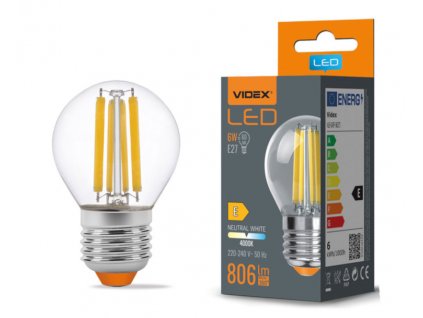 LED žárovka filament - E27 - 6W - G45 - neutrální bílá