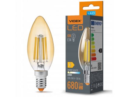 LED žárovka AMBER filament - E14 - 6W - teplá bílá