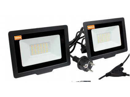 LED reflektor 2x100W neutrální bílá + kabel