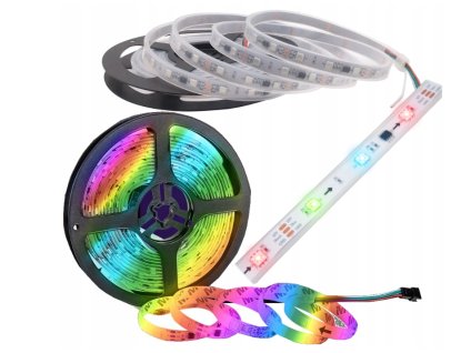 33624 led pasek rgb digitalni ip67 5m duhovy efekt