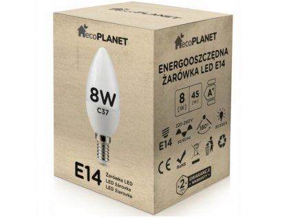 34476 34476 led zarovka e14 svicka 8w 700lm tepla bila