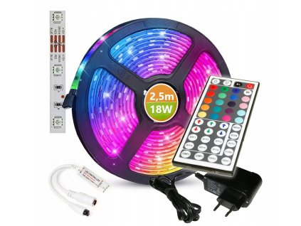 LED pásek RGB - 1M - IP20 + ovladač IR44 + napájecí zdroj (sada)