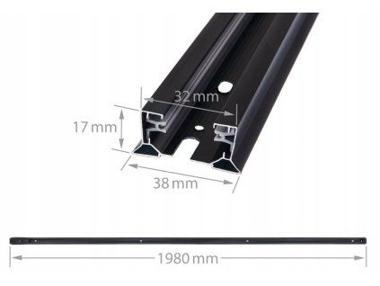 37280 37280 kolejnice 2m pro bodove reflektory gu10 cerna