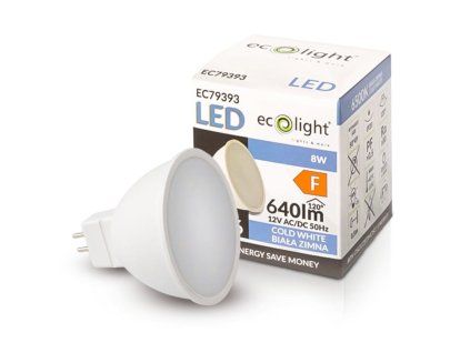 37457 37457 led zarovka mr16 12v 8w studena bila