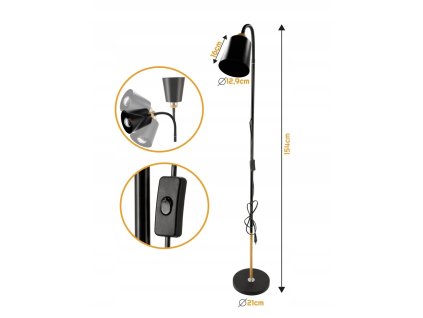 Stojací LED lampa STL033 - E27 - VIEW