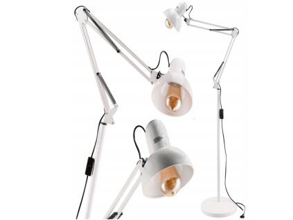 LED stojací lampa 1xE27 185cm bílá
