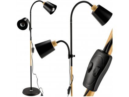 40095 stojaci led lampa stl035 2xe27 cerna