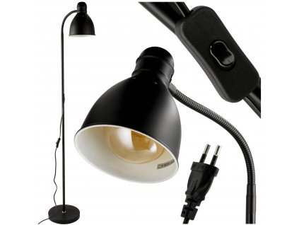 LED stojací lampa Nicozja 1xE27 140cm černá