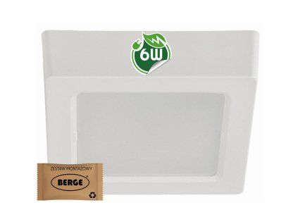 Čtvercový LED panel bílý - přisazený - 6W - PC - neutrální bílá
