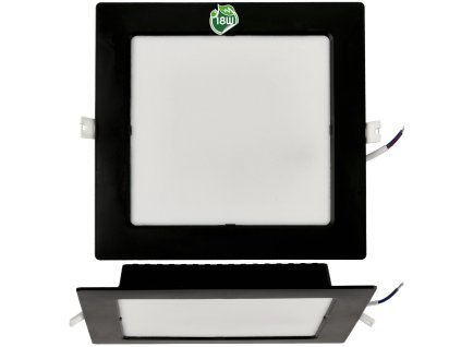 40740 ctvercovy led pabel zapusteny cerny 18w pc neutralni bila