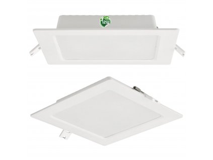 Čtvercový LED panel zapuštěný - bílý - 12W - PC - neutrální bílá
