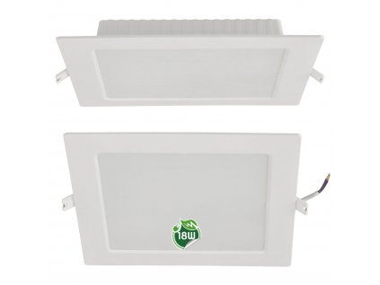 Čtvercový LED pabel zapuštěný - bílý - 18W - PC - neutrální bílá