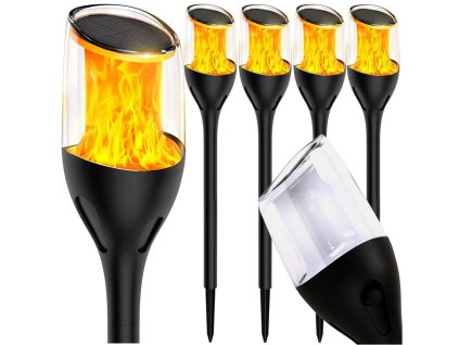 4x Venkovní LED solární lampa TORCH - 65cm