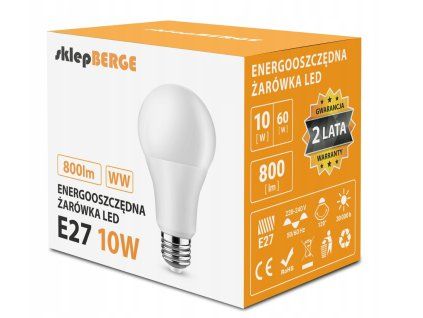 43564 43564 led zarovka e27 10w 800lm tepla bila