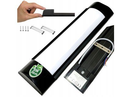 LED panel černý - 8W - 30cm - neutrální bílá