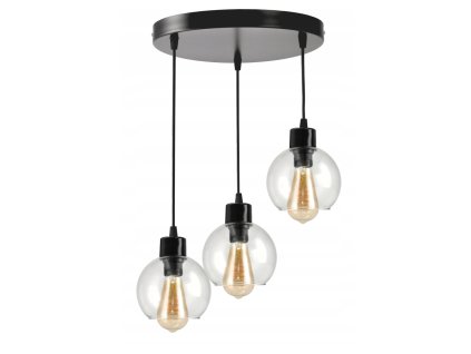 47401 led stropni svitidlo 3xe27 pruhledna sklenena koule