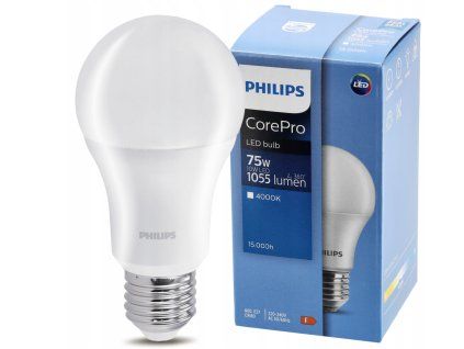 47458 47458 led zarovka philips e27 10w 1055 lm studena bila corepro premium a60