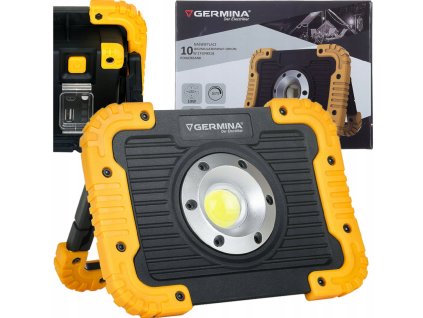 Přenosný nabíjecí LED reflektor s funkcí powerbanky 10W - IP44 - studená barva