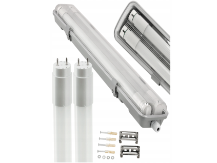 Hermetické svítidlo 60cm + 2x LED trubice studená bílá