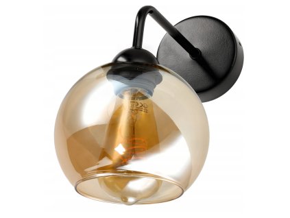 Skleněná LED nástěnná lampa 1xE27 - jantarová barva