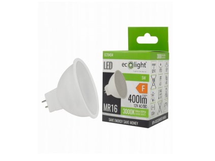 LED žárovka MR16 12V - 5W - 400lm - teplá bílá