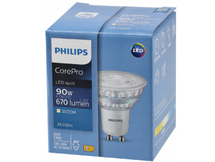 LED žárovka Philips GU10 - 6,7 W - Corepro 60° teplá bílá