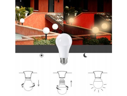 LED žárovka E27 - 11W - s pohybovým a soumrakovým senzorem - neutrální bílá