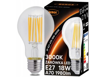 LED žárovka s vkláknem E27 - 18W - teplá bílá