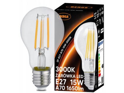 LED žárovka s vláknem E27 - 15W - teplá bílá