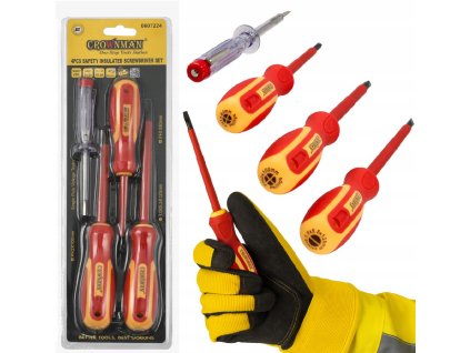 Sada 4 elektricky izolačních šroubováků 1000 V