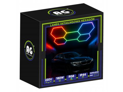 HEXAGON RGB 180W LED lampa pro osvětlení panelů, dílna, domácnost + aplikace pro dálkové ovládání