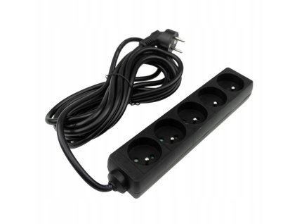 Prodlužovací kabel, prodlužovací kabel, 5 zásuvek, 230V, 5m, uzemněný