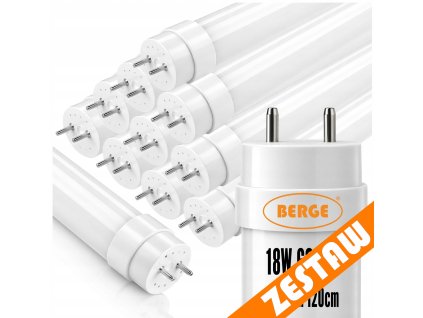 10x LED trubice 120cm T8 18W 1800lm 6000K - studená bílá