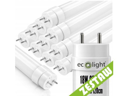 10x LED trubice 120cm 18W 2430lm 6500K T8 G13