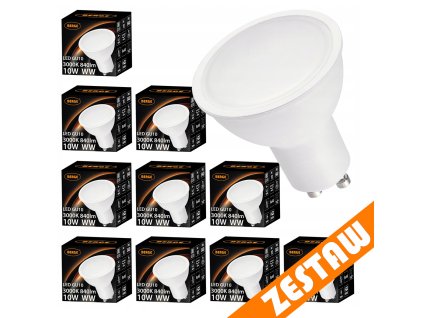 Sada 10x GU10 LED žárovek 10W - teplá bílá