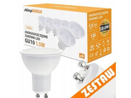 SADA 6x LED žárovka GU10 1,5W 135lm - neutrální bílá
