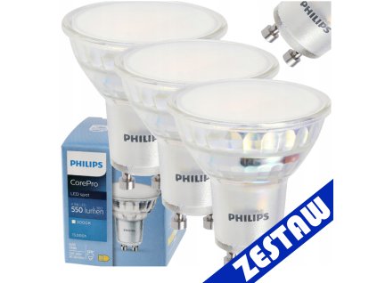 SADA 3x žárovka Philips GU10 4,9W 550lm 112lm/W 4000K EyeComfort